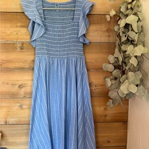 Cupshe Blue Striped Midi Dress